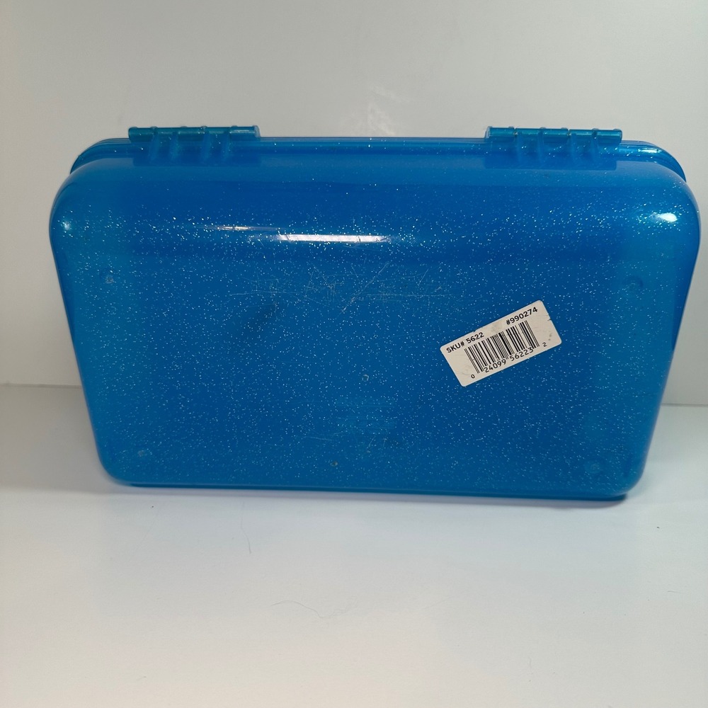 Vintage Caboodles Blue‎ Glitter Makeup Organizer Case Mirror Made in USA* - Picture 11 of 12